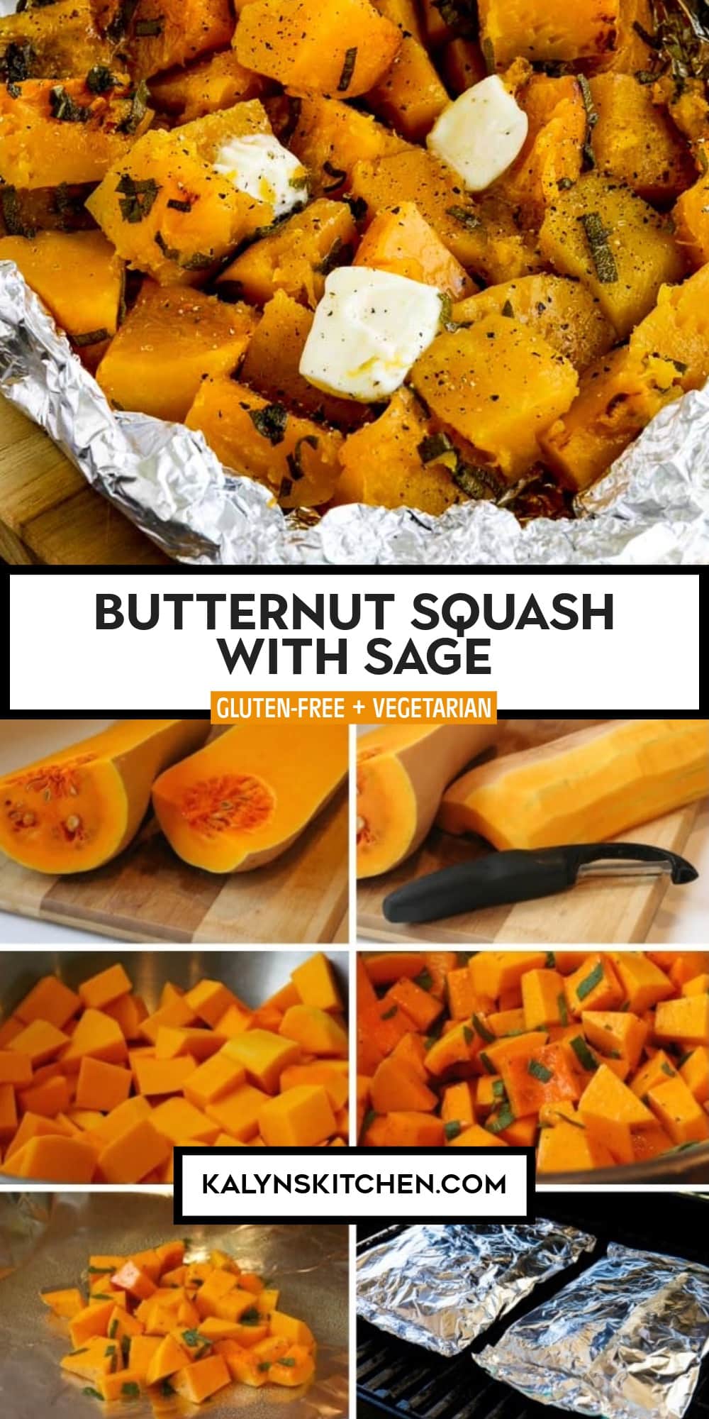 Pinterest image of Butternut Squash with Sage