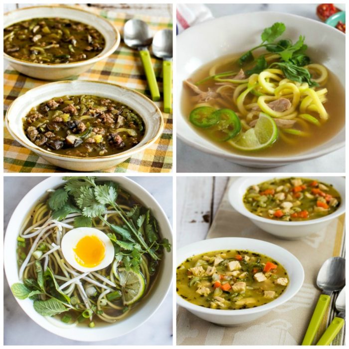 Low-Carb Zucchini Noodle Soups top photo collage