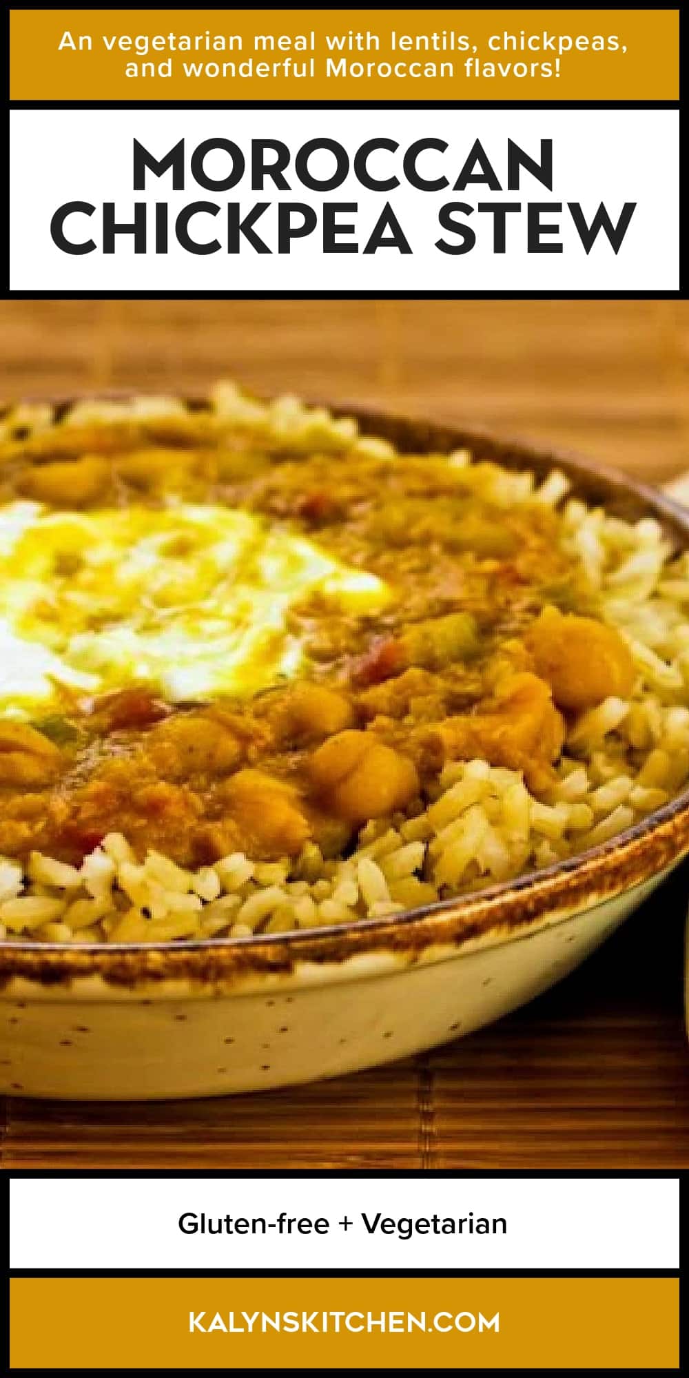 Pinterest image of Moroccan Chickpea Stew