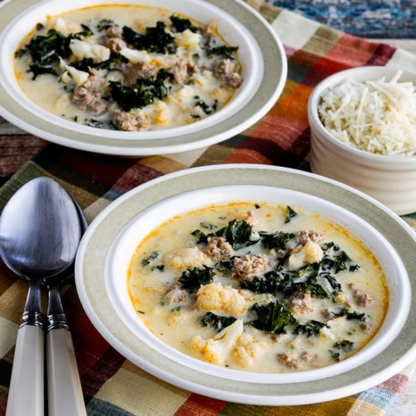 Instant Pot Low-Carb Zuppa Toscana Soup found on KalynsKitchen.com