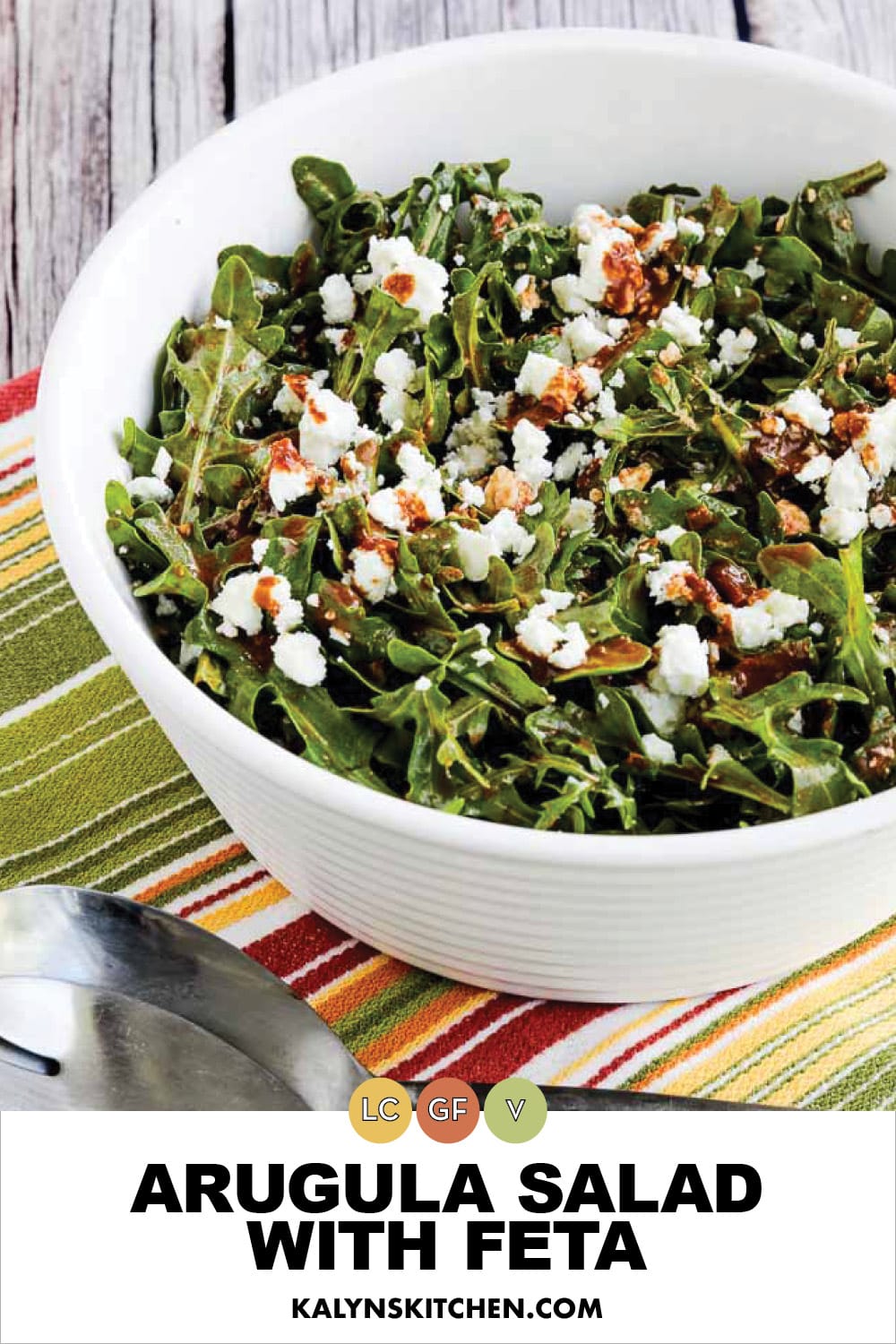 Pinterest image of Arugula Salad with Feta