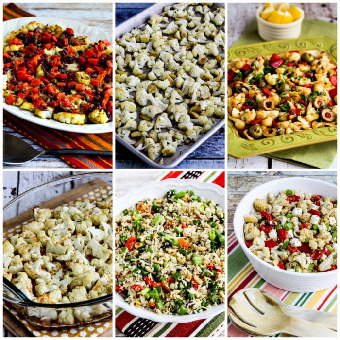 Low-Carb and Keto Roasted Cauliflower Recipes top photo collage