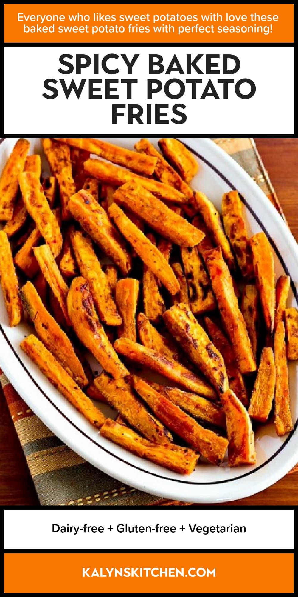 Pinterest image of Spicy Baked Sweet Potato Fries