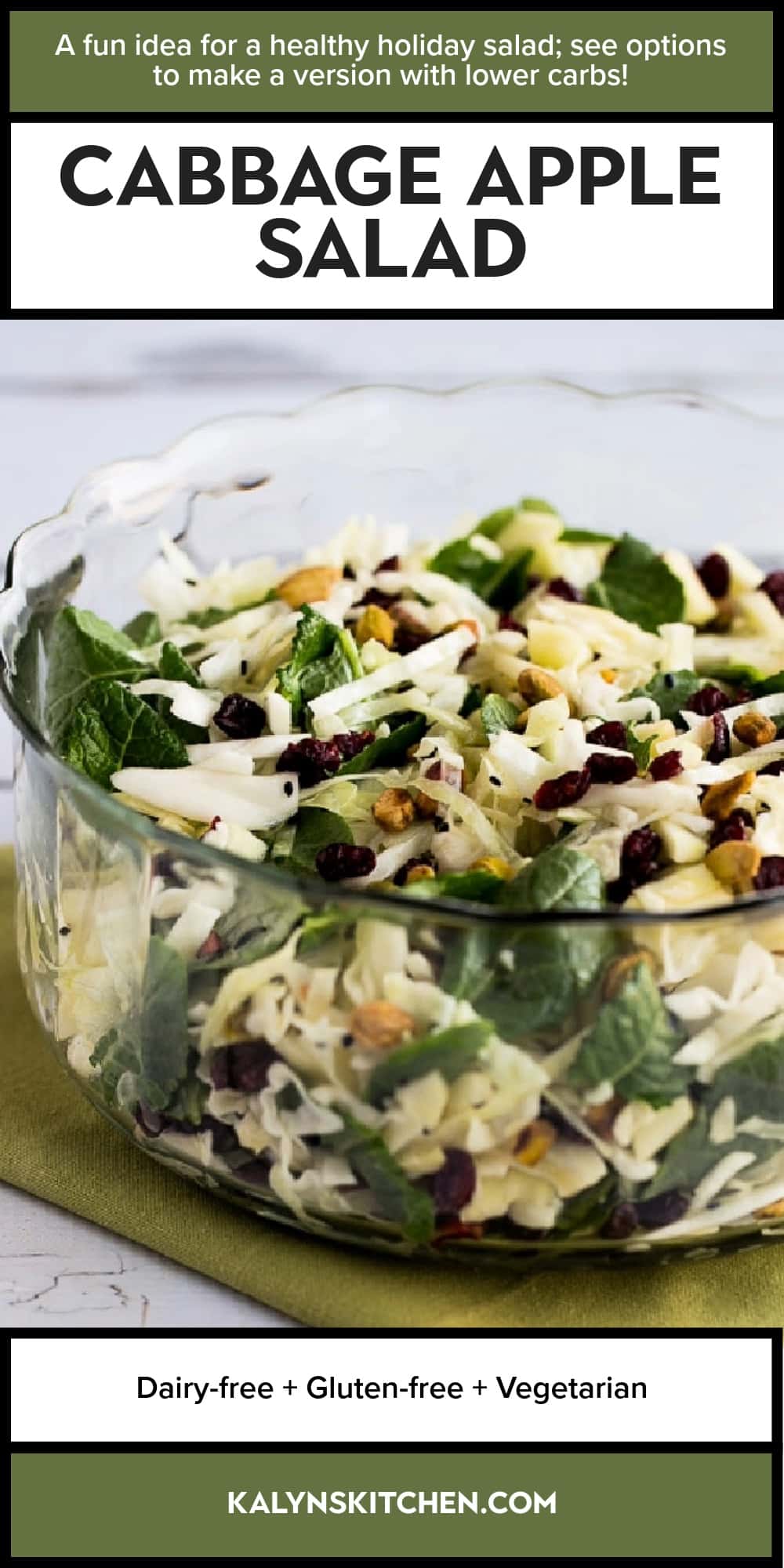 Pinterest image of Cabbage Apple Salad