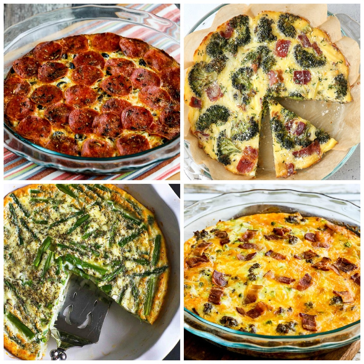 Low-Carb and Keto Crustless Quiche Recipes top photo collage