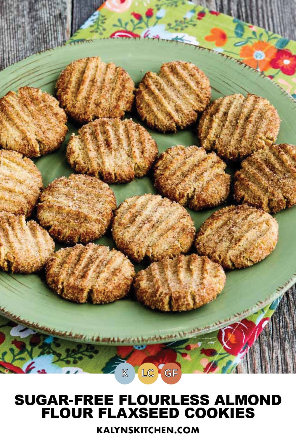 Pinterest image of Sugar-Free Flourless Almond Flour Flaxseed Cookies