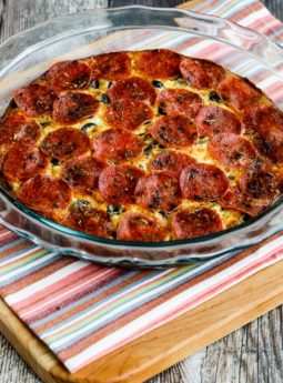 Pepperoni Pizza Keto Crustless Quiche (Video)