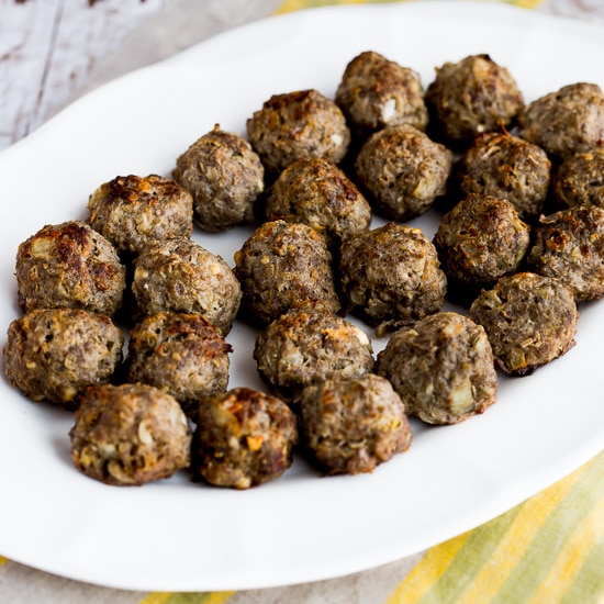 square thumbnail image for Low-Carb Baked Greek Meatballs with Feta and Oregano