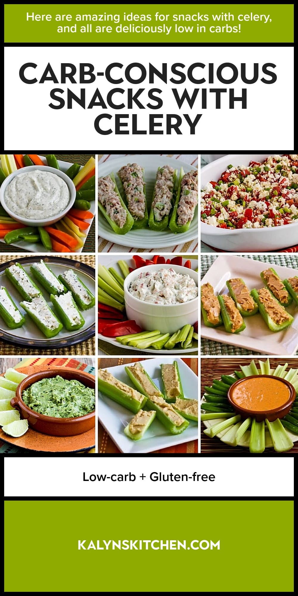 Pinterest image of Carb-Conscious Snacks with Celery