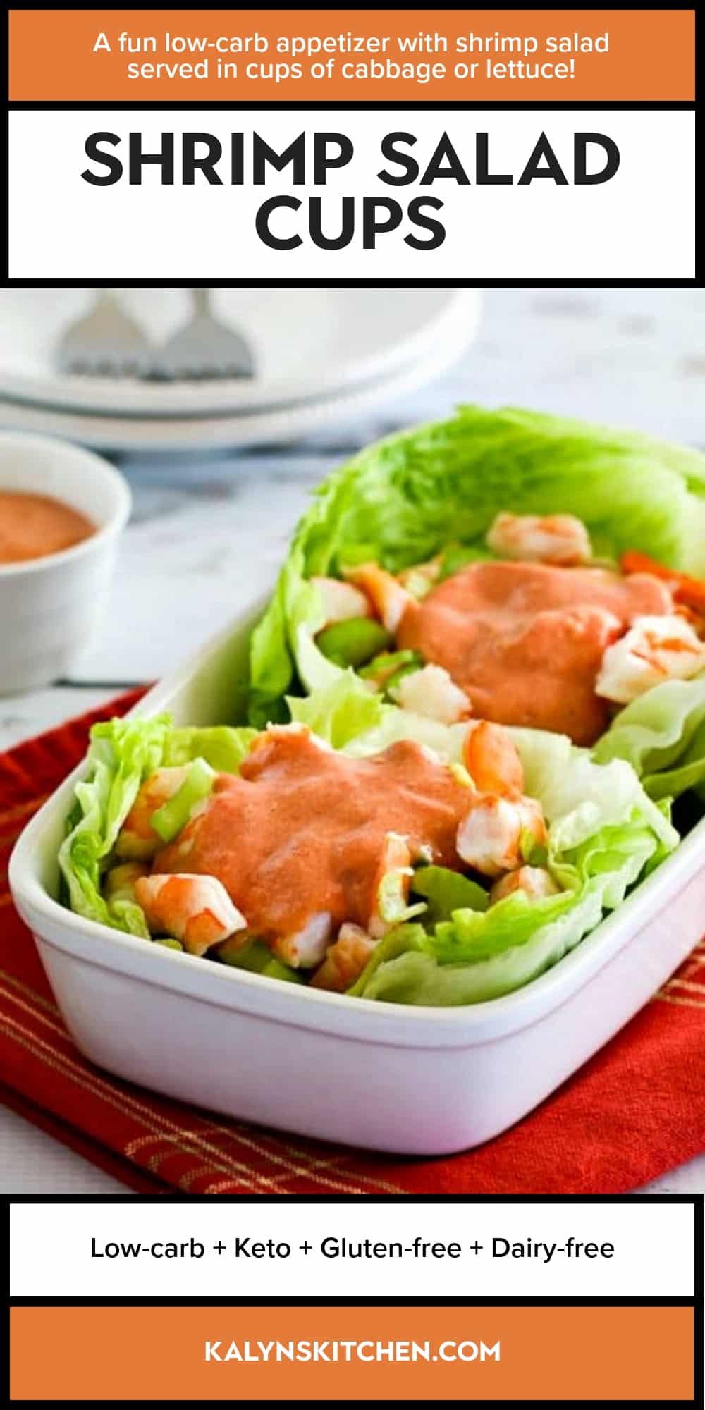 Pinterest image of Shrimp Salad Cups