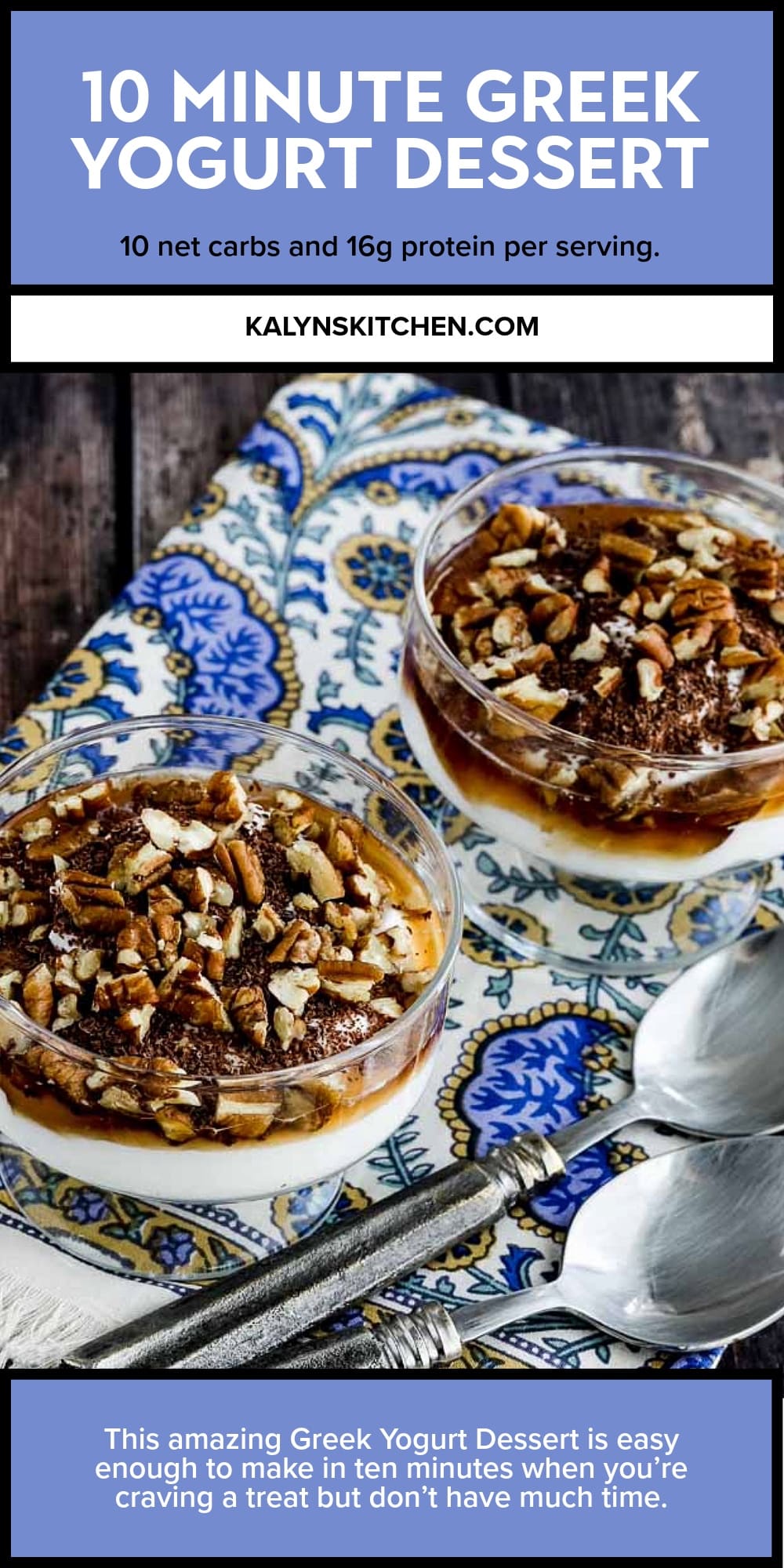 Pinterest image of 10 Minute Greek Yogurt Dessert