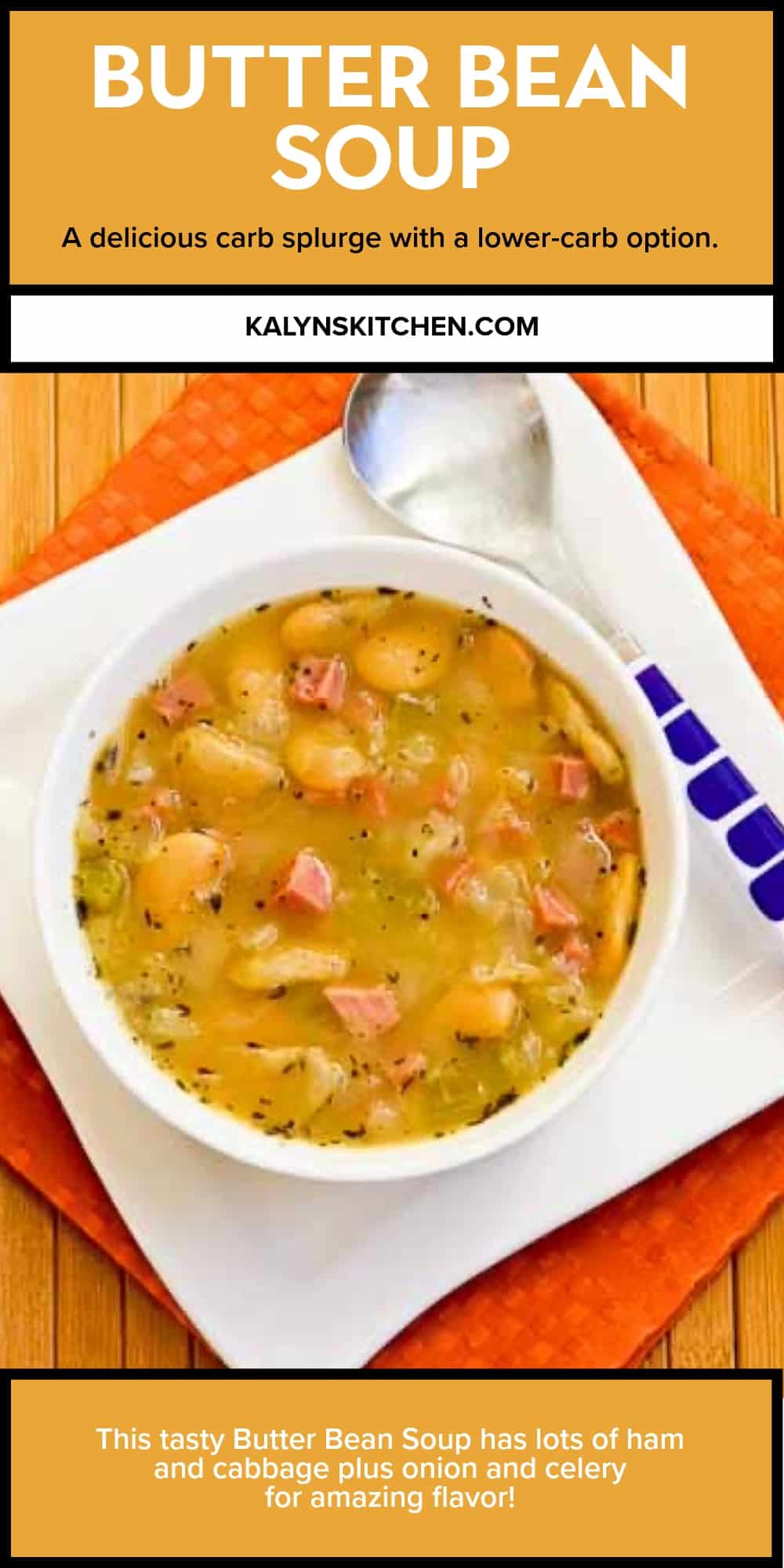 Pinterest image of Butter Bean Soup