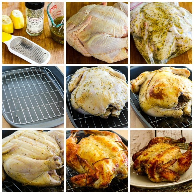All day marinade low carb greek lemon chicken process shots collage