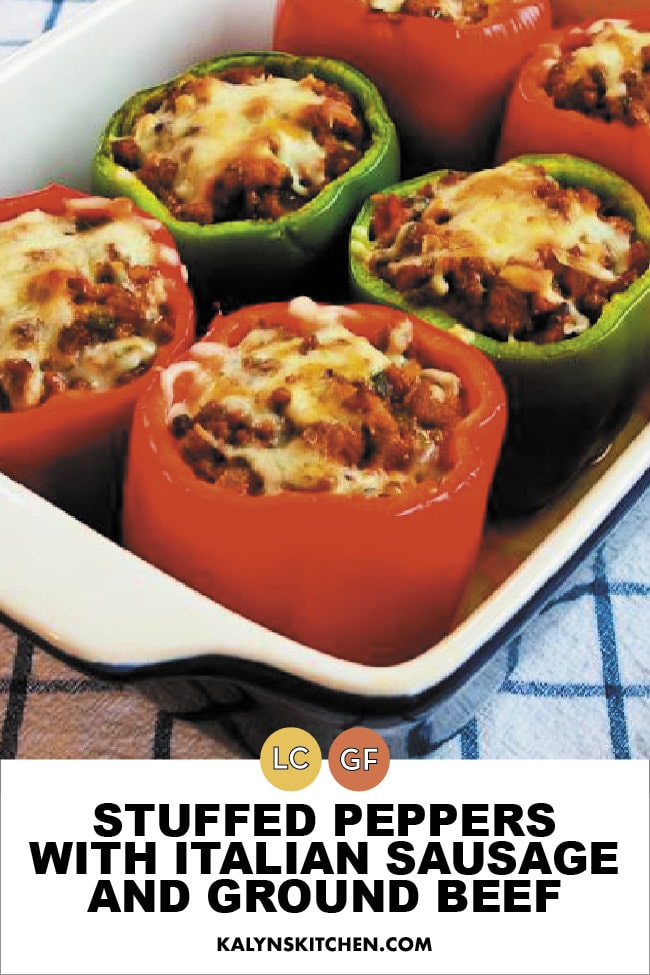 Pinterest image of Stuffed Peppers with Italian Sausage and Ground Beef