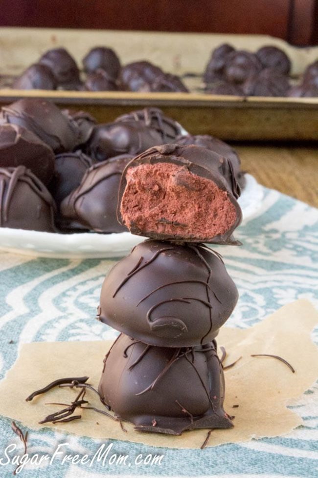 Sugar-Free Red Velvet Cheesecake Truffles from Sugar-Free Mom