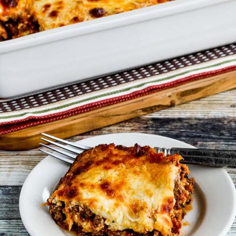 Low-Carb No-Noodle Lasagna with Sausage and Basil found on KalynsKitchen.com