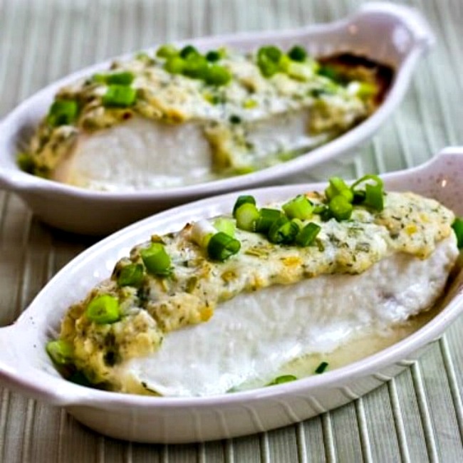 My Favorite Low-Carb and Keto Oven-Baked Fish Dinners found on KalynsKitchen.com