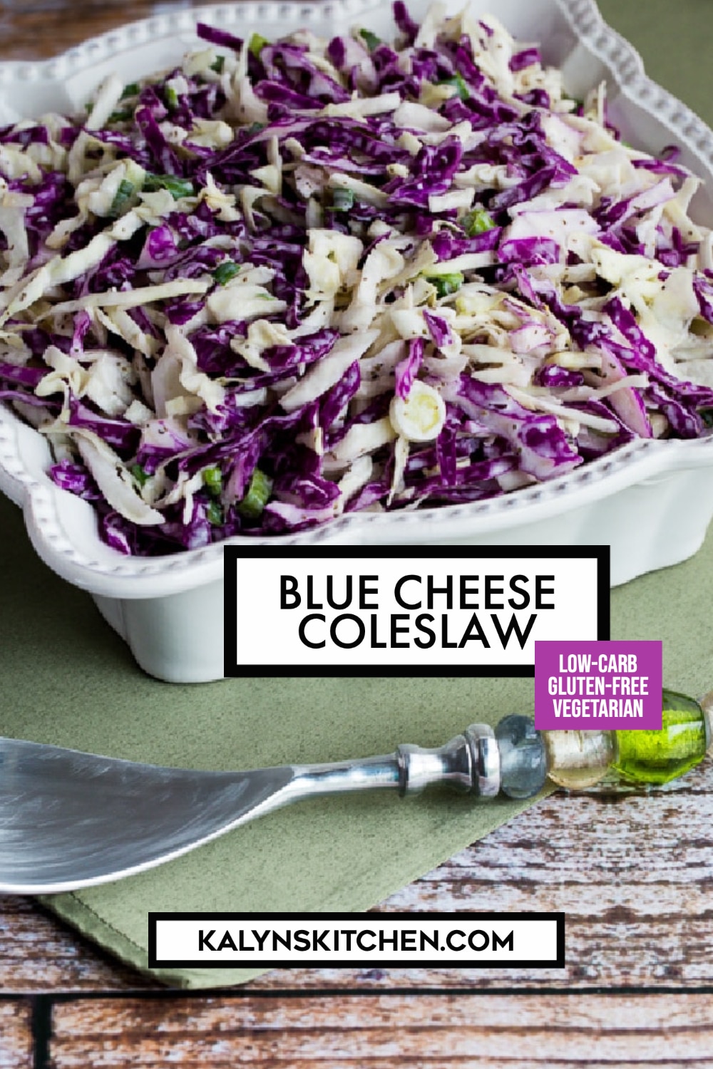 Pinterest image of Blue Cheese Coleslaw