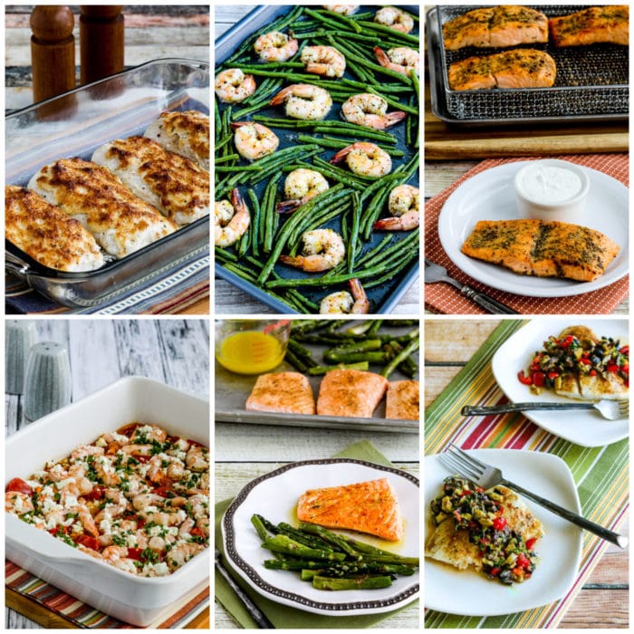 Low-Carb and Keto Baked Fish Recipes collage photo of featured recipes