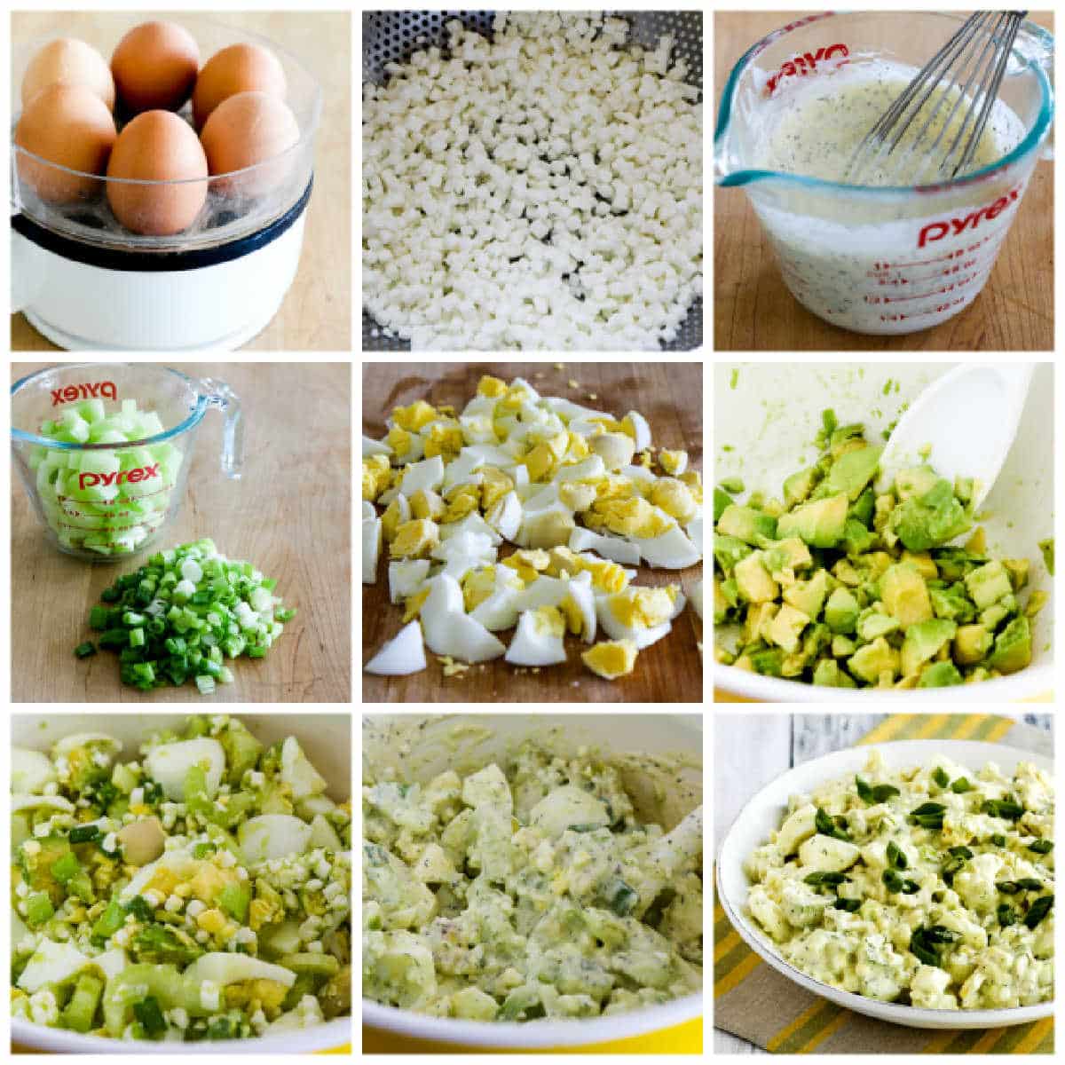 Avocado Egg Salad collage of recipe steps