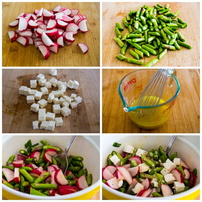 Raw Asparagus, Radish, and Feta Low-Carb Salad found on KalynsKitchen.com