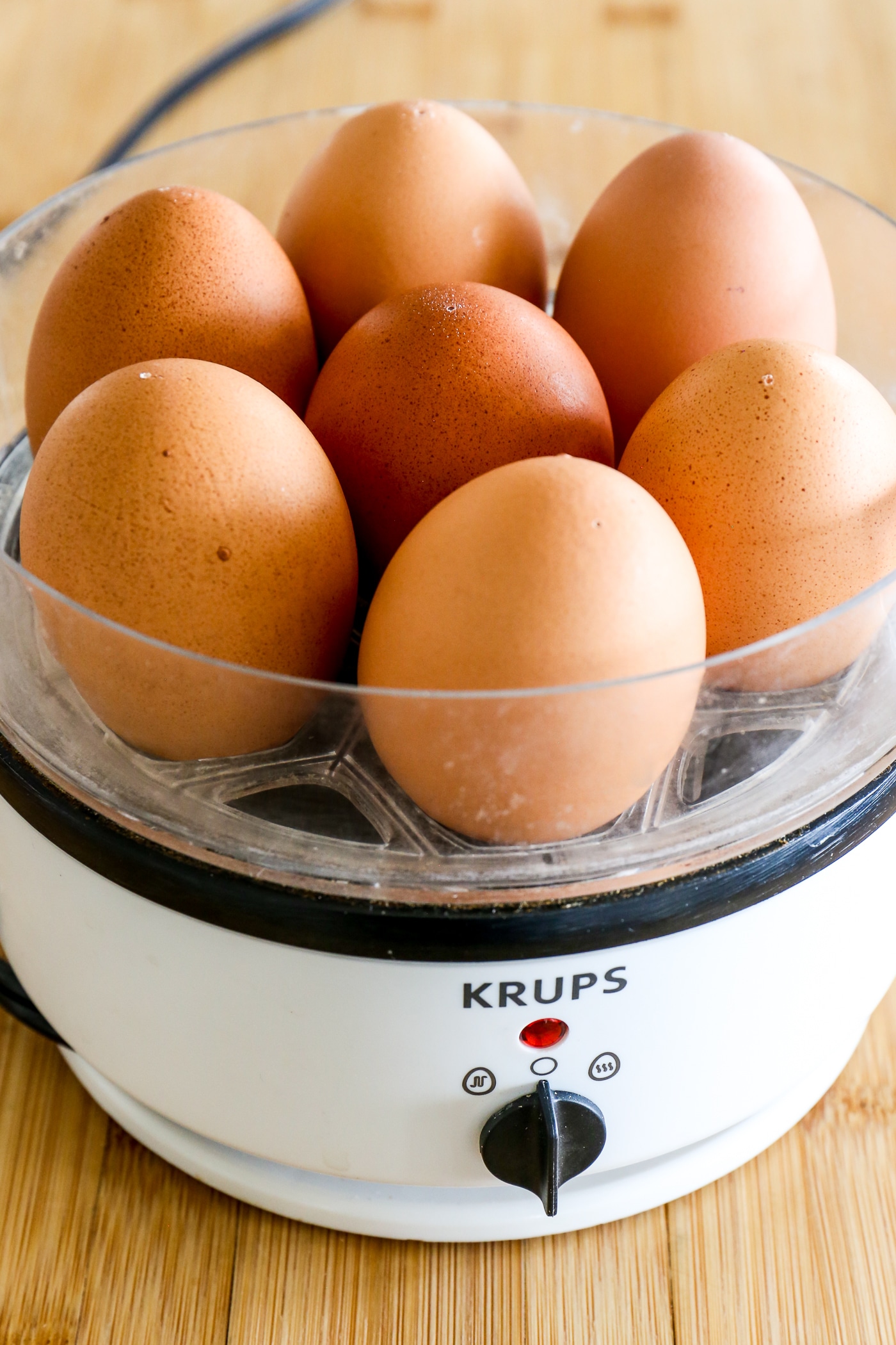 Krups Egg Cooker - Which side is boil? 