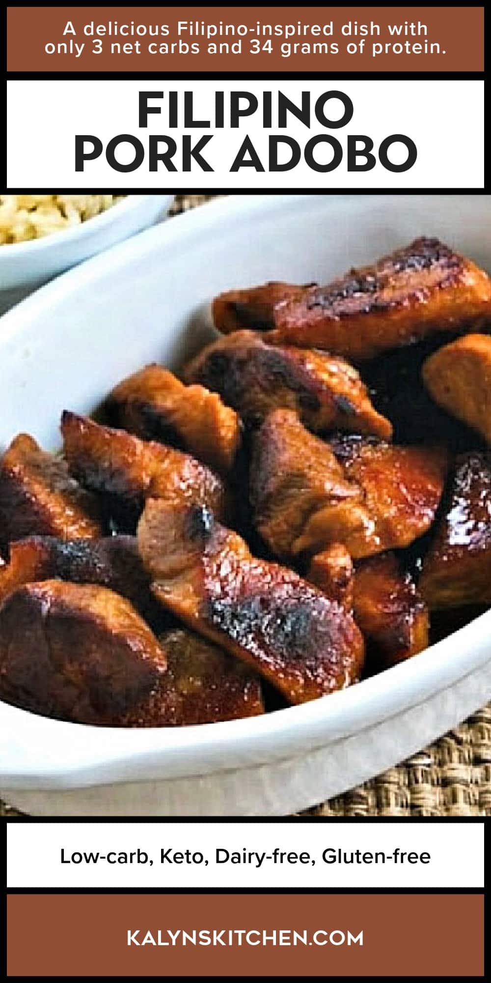 Pinterest image of Filipino Pork Adobo