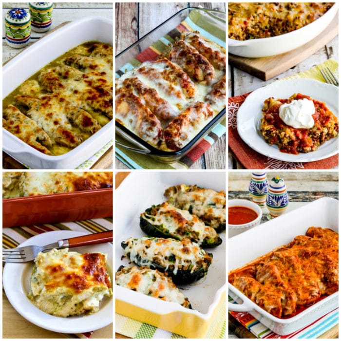 Low-Carb and Keto Mexican Food Dinners collage of featured recipes