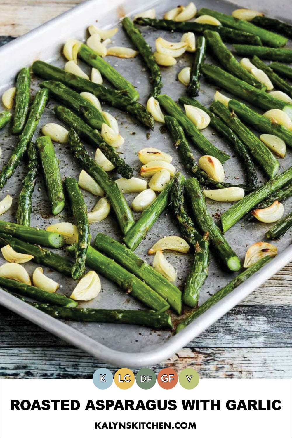 Pinterest image of Roasted Asparagus with Garlic