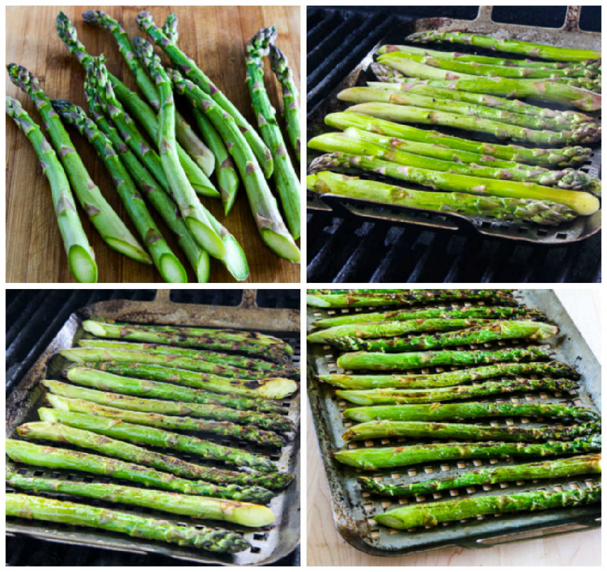Grilled Asparagus with Parmesan collage photo of recipe steps