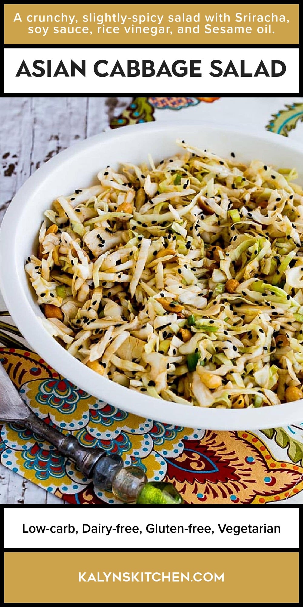 Pinterest image of Asian Cabbage Salad