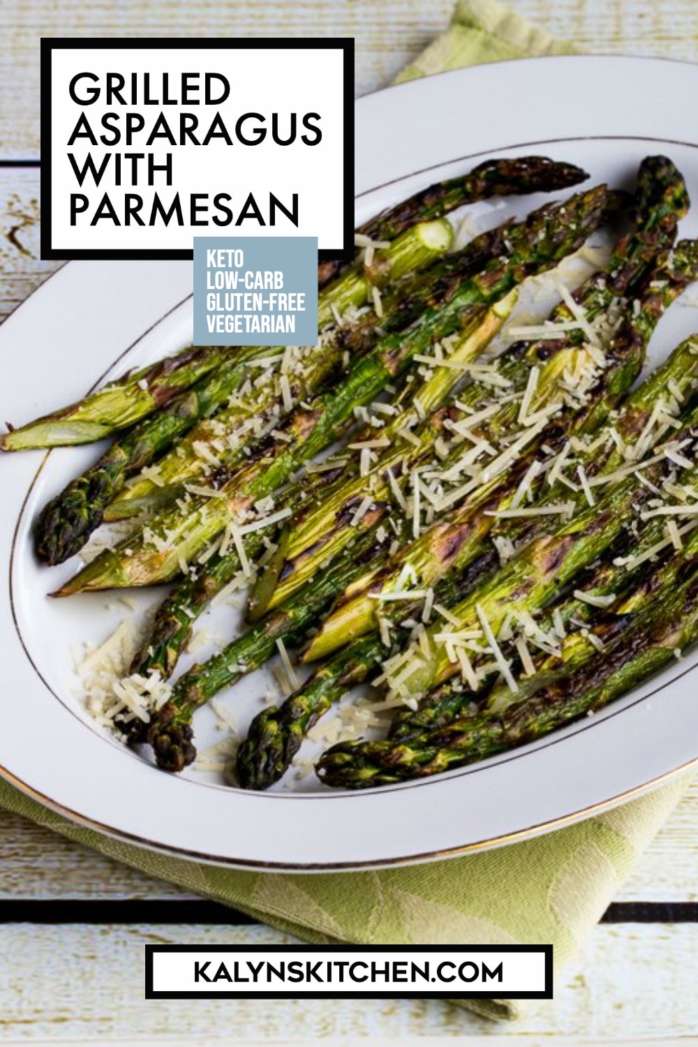 Pinterest image of Grilled Asparagus with Parmesan