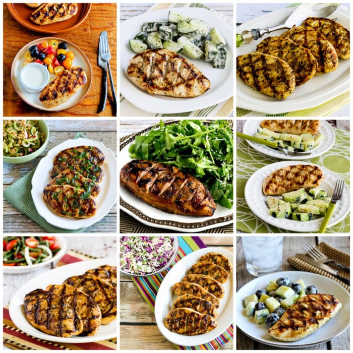 collage of featured recipes for How to Make Juicy Grilled Chicken Breasts