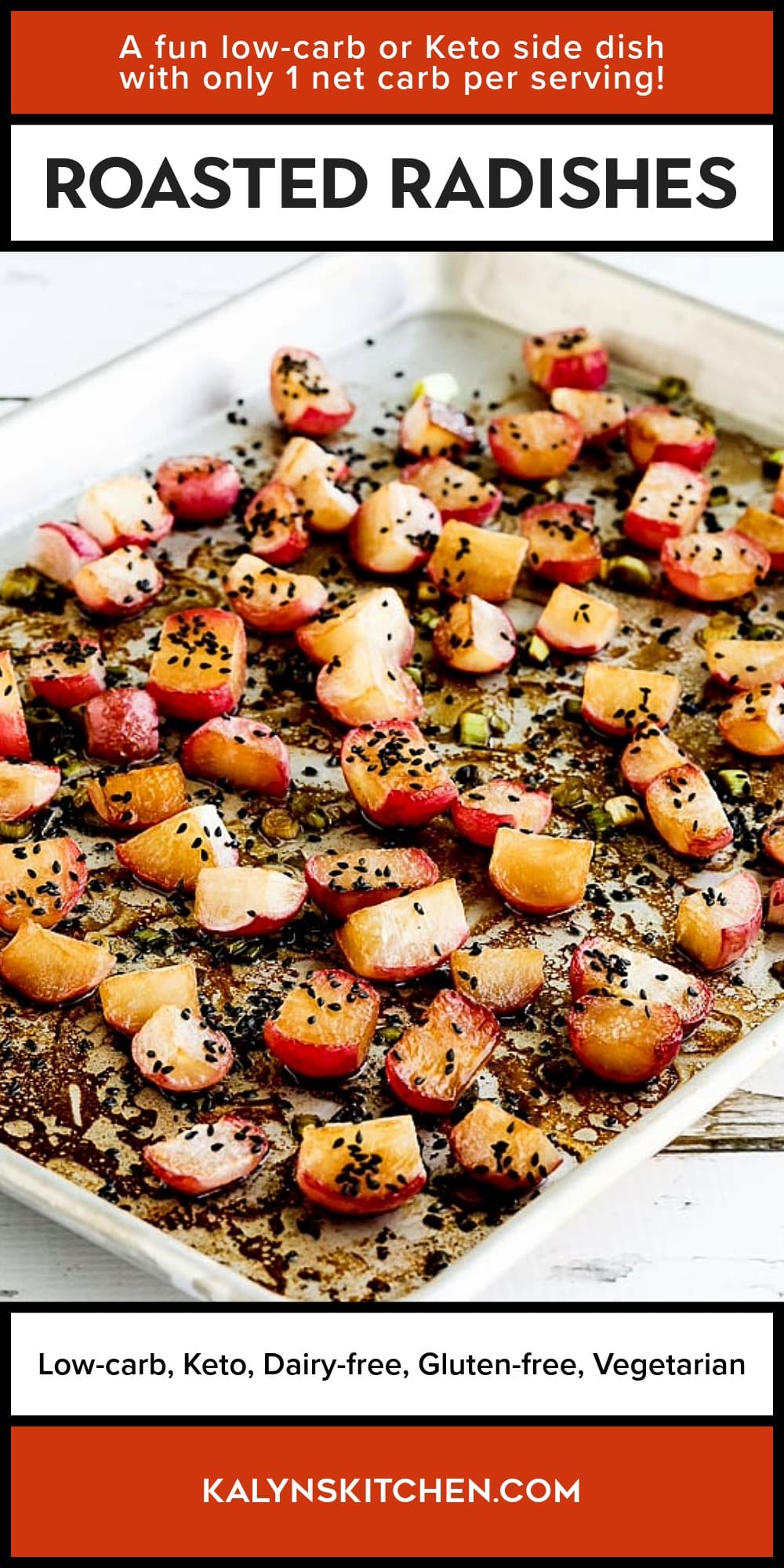 Pinterest image of Roasted Radishes
