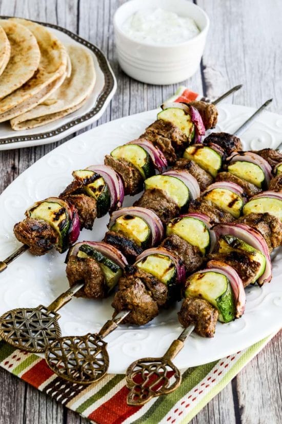 Low-Carb Lamb Shish Kabobs with Tzatziki Sauce