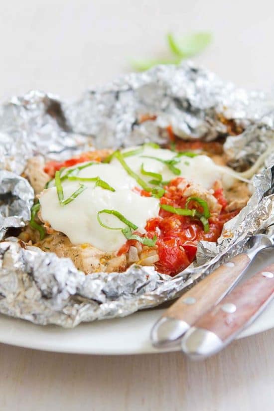 Caprese Chicken Foil Packets