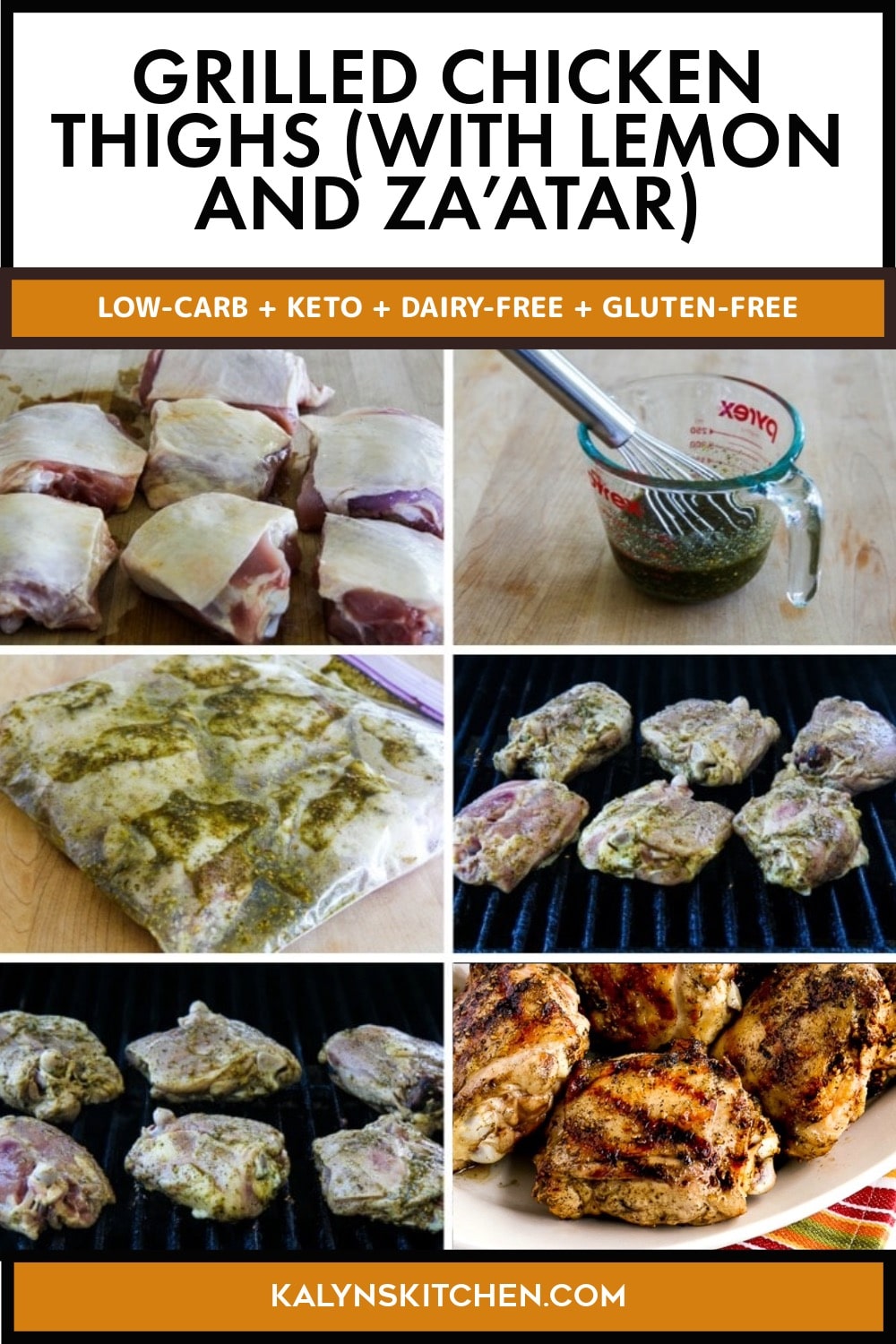 Pinterest image of Grilled Chicken Thighs (with Lemon and Za'atar)