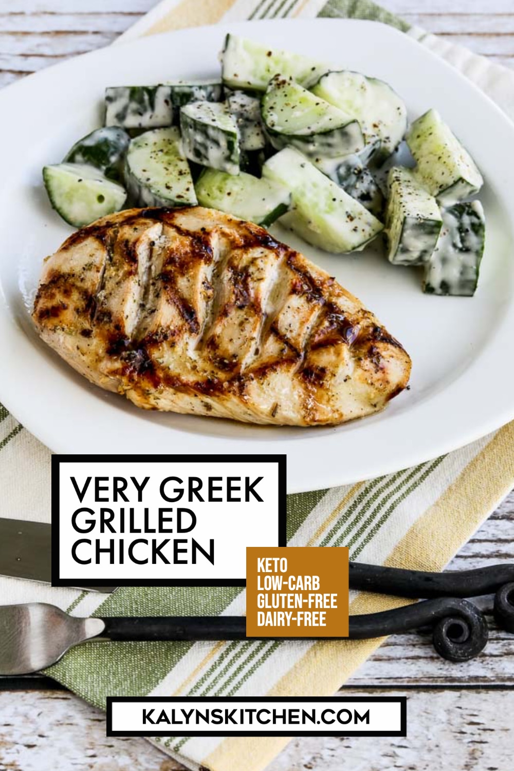 Pinterest image of Very Greek Grilled Chicken