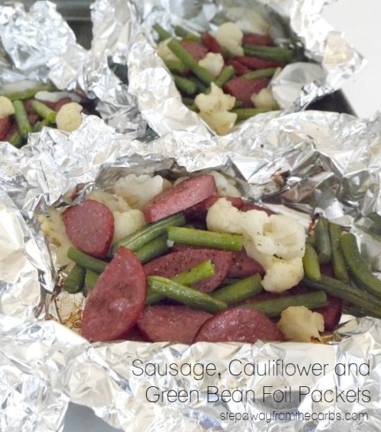 Sausage, Cauliflower, and Green Bean Foil Packets