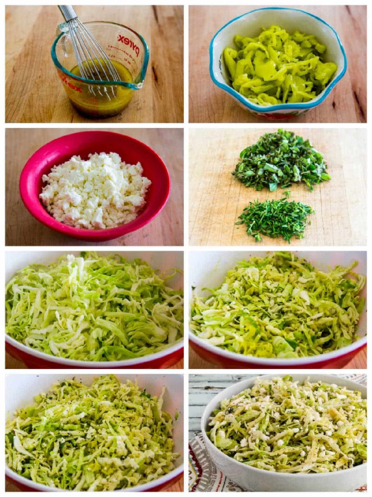Greek Cabbage Salad process shots collage