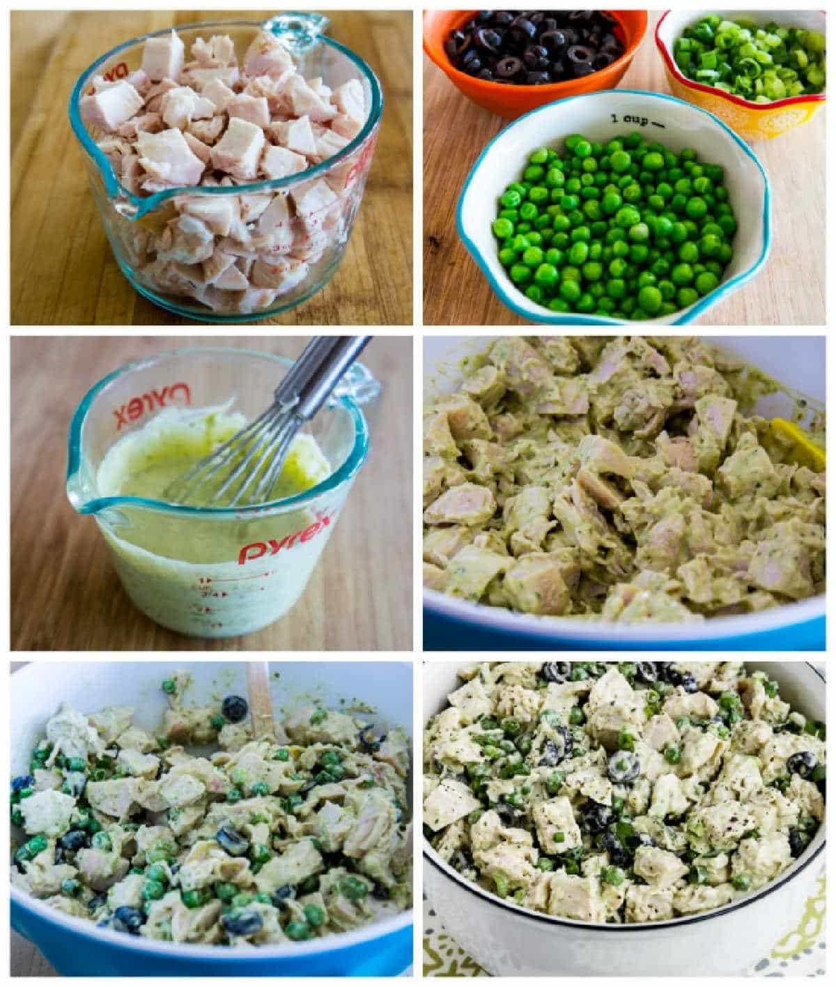 Chicken Pesto Salad process shots collage