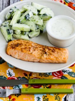 Air Fryer Salmon with Mustard-Herb Sauce