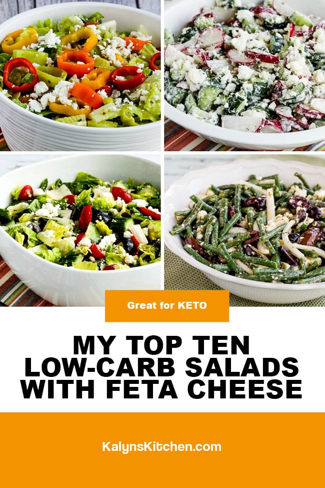 Pinterest image of My Top Ten Low-Carb Salads with Feta Cheese