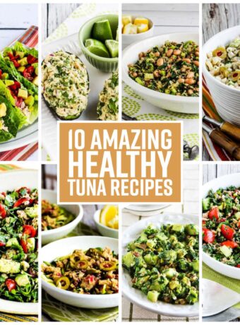 10 Amazing Healthy Tuna Recipes text overlay collage of featured recipes.