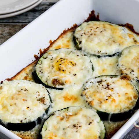 Close-up photo for Low-Carb Baked Zucchini Popeye Eggs