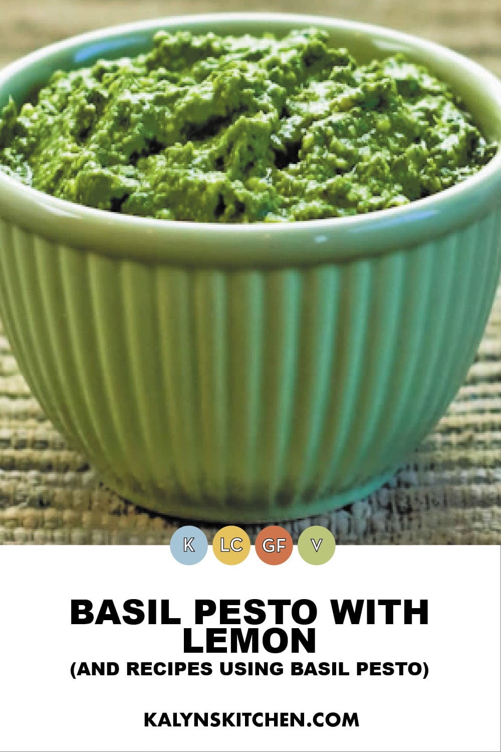 Pinterest image of Basil Pesto with Lemon