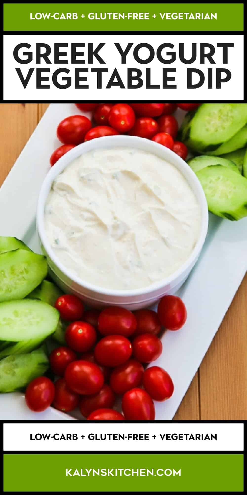 Pinterest image of Greek Yogurt Vegetable Dip