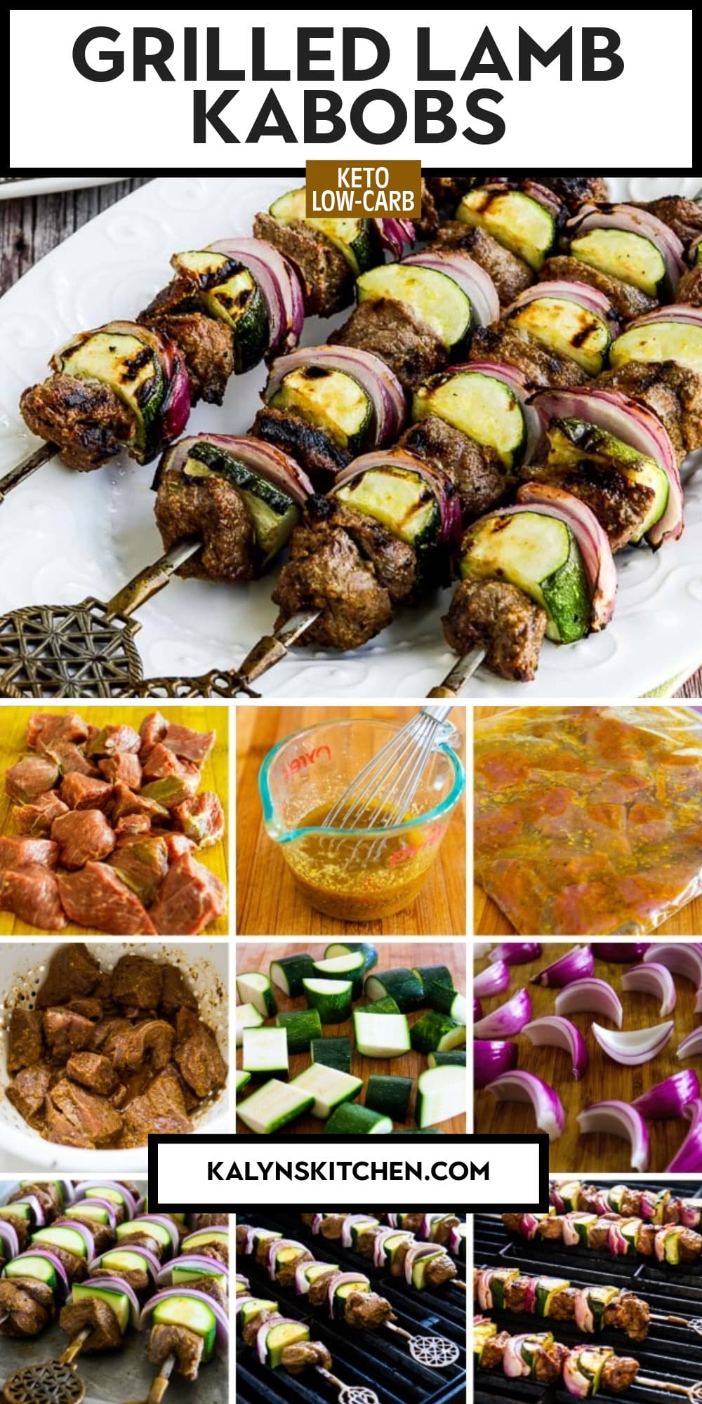 Pinterest image of Grilled Lamb Kabobs