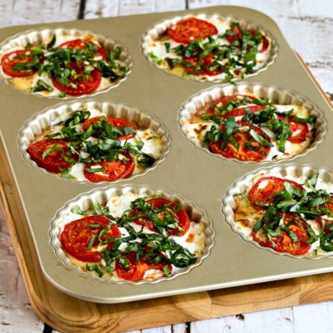 Crustless Tomato-Basil Breakfast Tarts finished tarts in baking pan