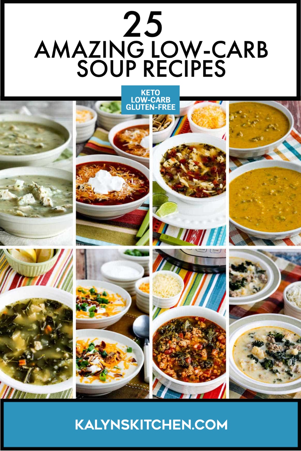 Pinterest image of 25 Amazing Low-Carb Soup Recipes
